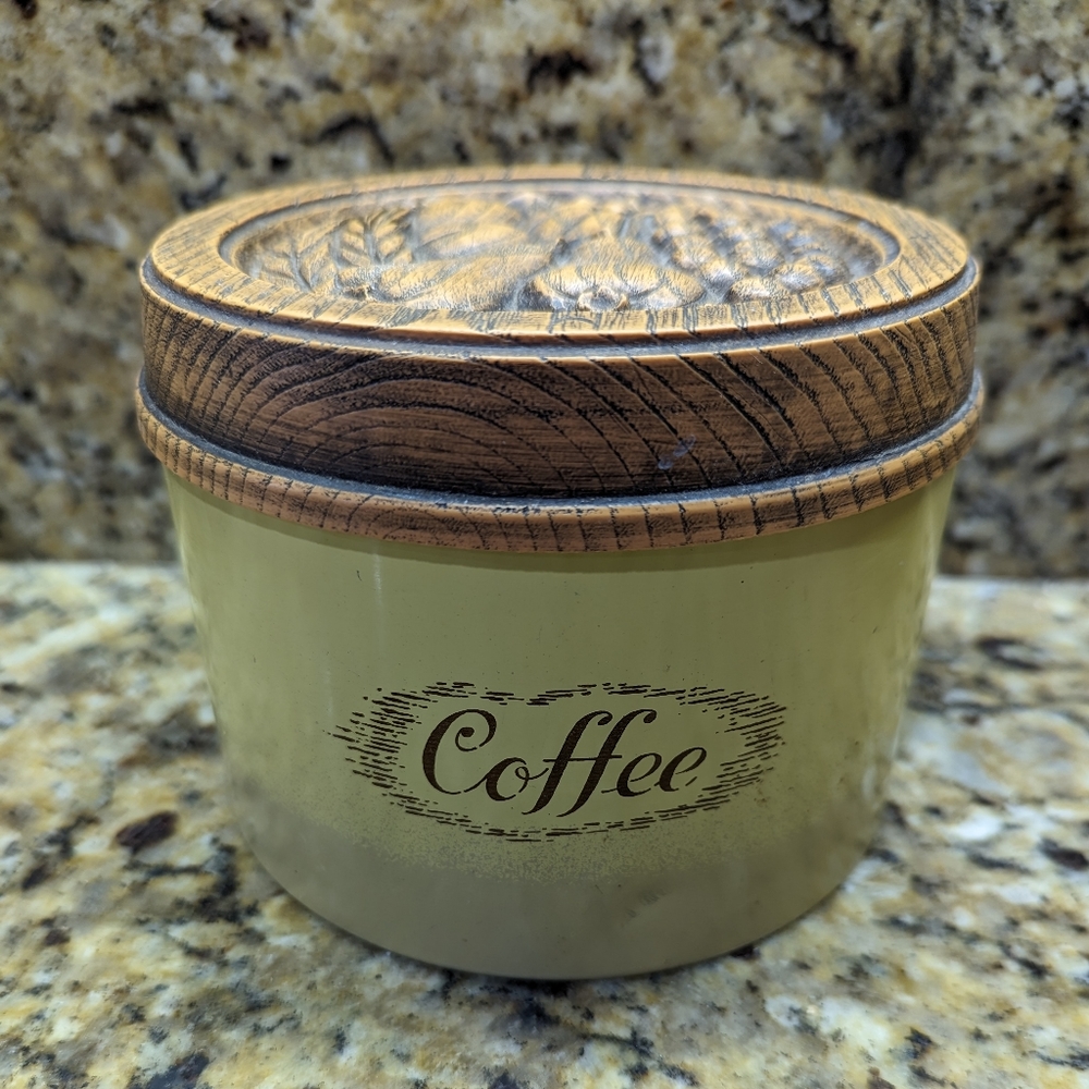 Burlington Craft harvest Gold two tone tin canister.